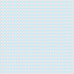 Pastel blue seamless pattern with small pink and white hearts. Cute gentle design ideal for baby shower themes, Valentine crafts, and sweet stationery.