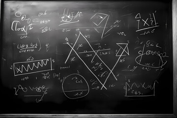 Educational classroom chalkboard featuring intricate math equations that inspire daily problem solving and academic excellence