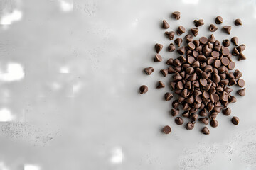 Delicious baking supplies with rich chocolate chips displayed on a modern countertop for culinary creativity