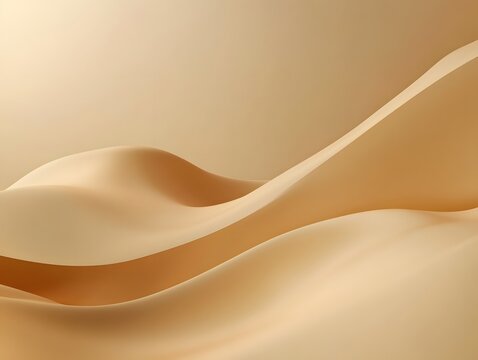 Golden Desert Dunes: A captivating abstract composition showcases the undulating forms of golden desert dunes bathed in soft, warm sunlight.