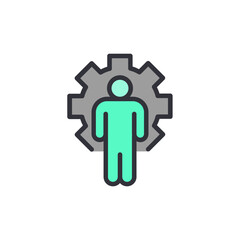 Administrator colored icons, minimalist vector illustration ,simple transparent graphic element .Isolated on white background