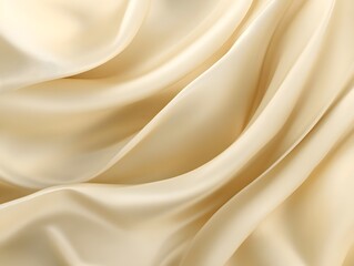 Elegant Silk Fabric: Close-up of flowing ivory silk, revealing the intricate textures and fluid movement of the luxurious material, inviting a sense of opulence and artistry.