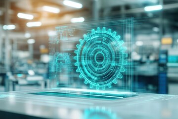 Modern Computer Displaying Intricate Blue and White Graphic Design on Screen in a Contemporary Workspace Evoking Creativity and Innovation