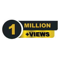 1 Million Views Celebration Vector Icon Badge PNG - High-Quality Download