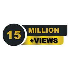 15 Million Views Celebration Vector Icon Badge PNG  High Quality Download