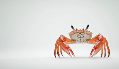 Red Crab on White Background