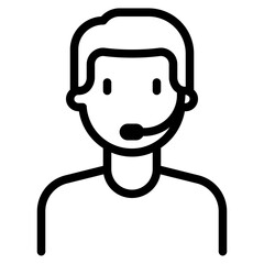 Customer Support Representative Icon for Digital Use
