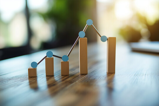 Corporate success graph highlighting consistent growth, representing strong business performance