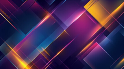 Obraz premium Abstract geometry of fragmented shapes glowing in neon colors, evoking a futuristic and artistic vibe