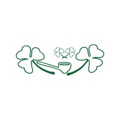 Fototapeta premium Celebrate with Shamrocks & a Traditional Pipe
