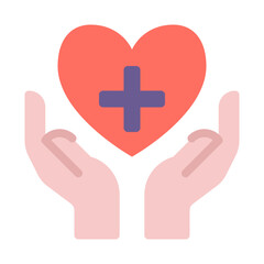 Obraz premium Health Care Support Icon with Heart Symbol