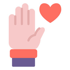 Friendly Hand Gesture with Heart Icon