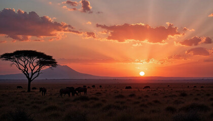 sunset in the desert