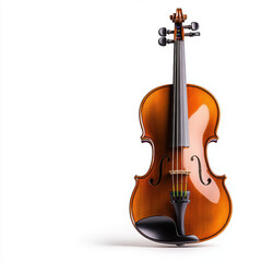 Fototapeta premium Isolated violin set against a white background perfectly capturing the essence of music practice and performance