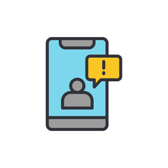 Mobile advice colored icons, minimalist vector illustration ,simple transparent graphic element .Isolated on white background