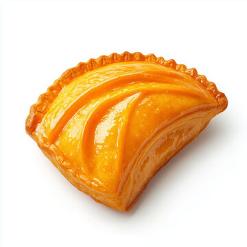A traditional tompoes Dutch pastry in vibrant orange, exuding classic delicacy and modern dessert appeal