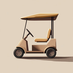 Another cozy light brown electric cart illustration captures a warm, inviting vibe with modern innovation.