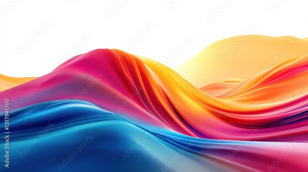 Poster vibrant abstract waves of color flowing harmoniously, creating a dynamic visual experience