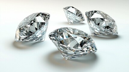 Diamonds on White Background