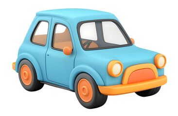 3d car illustration on transparent background