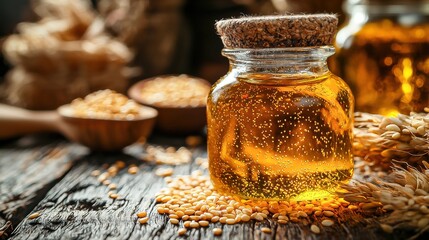 Sesame Oil: Nutty Flavor Enhancer for Vegetable Dishes, Aromatic Edible Fat that Adds Favor to Your Favorite Food