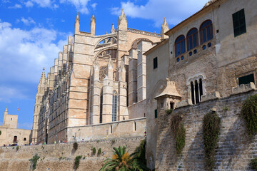 Fototapeta premium Europe, Spain, Balearic Islands, Mallorca. Cathedral of Santa Maria of Palma.