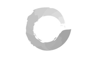 enso symbol isolated on white. Brushed round smear element.	
