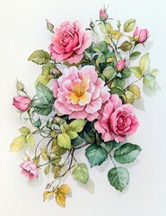 Professional Wedding Invitation Paper Flower Rose Pink Image