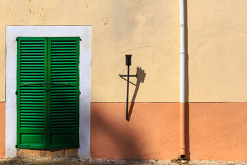 Europe, Spain, Balearic Islands, Mallorca. Esporles. Wall detail.
