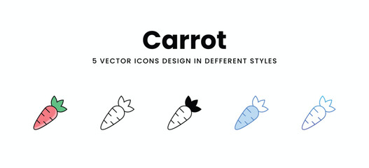 Carrot vector icons set stock illustration.
