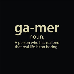 Fototapeta premium Gamer Noun T-Shirt Design