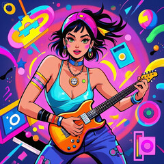girl playing guitar
