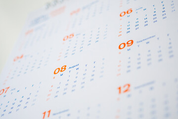 calendar page date background business planning appointment meeting concept