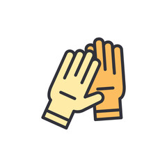 Obraz premium Glove colored icons, minimalist vector illustration ,simple transparent graphic element .Isolated on white background