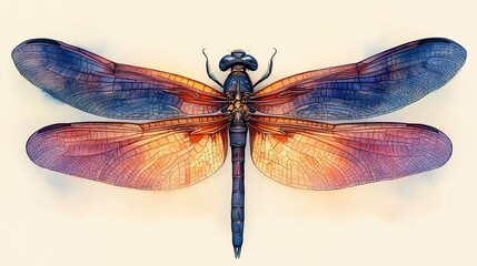 dragonfly clipart watercolor illustration hand painted digital artwork