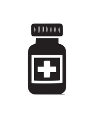 Fototapeta premium medicine bottle vector illustration with editable strokes and shape