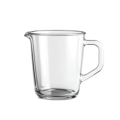 Clear glass pitcher sits on transparent background