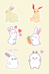 cute rabbit packaging sticker