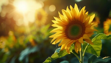 Obraz premium Sunflower s time lapse journey following the sun s path in a beautiful dance of nature