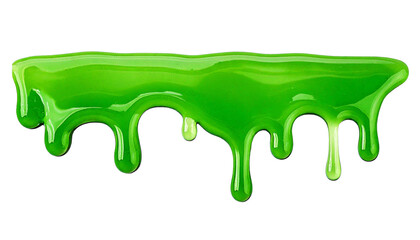 green colored liquid element drop with high detail on transparent background