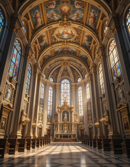 Fototapeta premium Sacred Serenity – Stunning Church & Christian Monastery Illustrations for Faith and Heritage