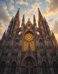 Fototapeta premium Sacred Serenity – Stunning Church & Christian Monastery Illustrations for Faith and Heritage