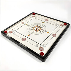 A Beautiful Carrom board  isolated on white backgroun