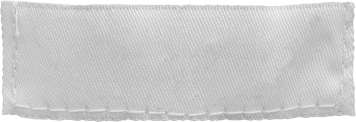 White blank clothing tag label isolated on white background