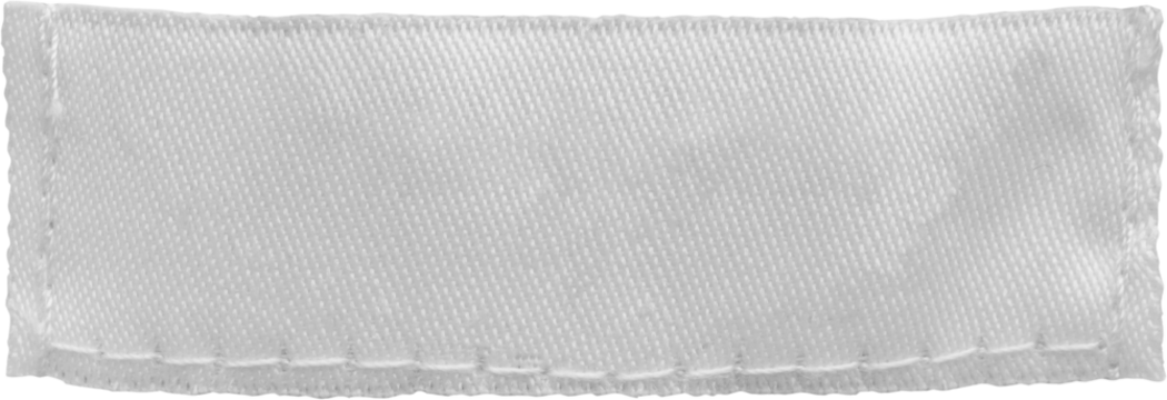 White blank clothing tag label isolated on white background