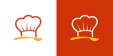 Chef hat with spoon icon food cooking cook kitchen restaurant logo