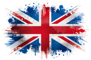 UK Flag with Bold Paint Strokes and Splatters