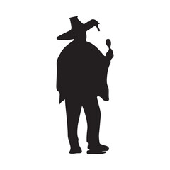 Silhouette of cinco de mayo Fondo blanco vector