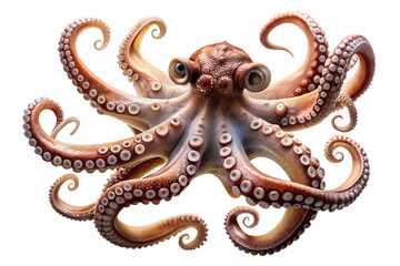 Obraz premium Realistic Octopus with Outstretched Tentacles and Mottled Skin
