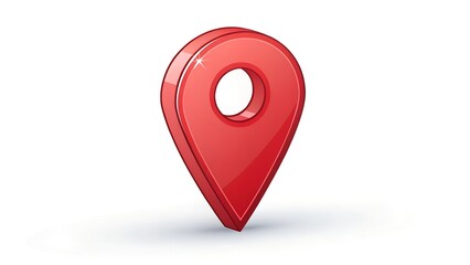 Red map pin or location marker isolated on a white background.